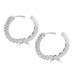 1.46 ct Ladies Outside Round Cut Diamond Hoop Huggie Earrings